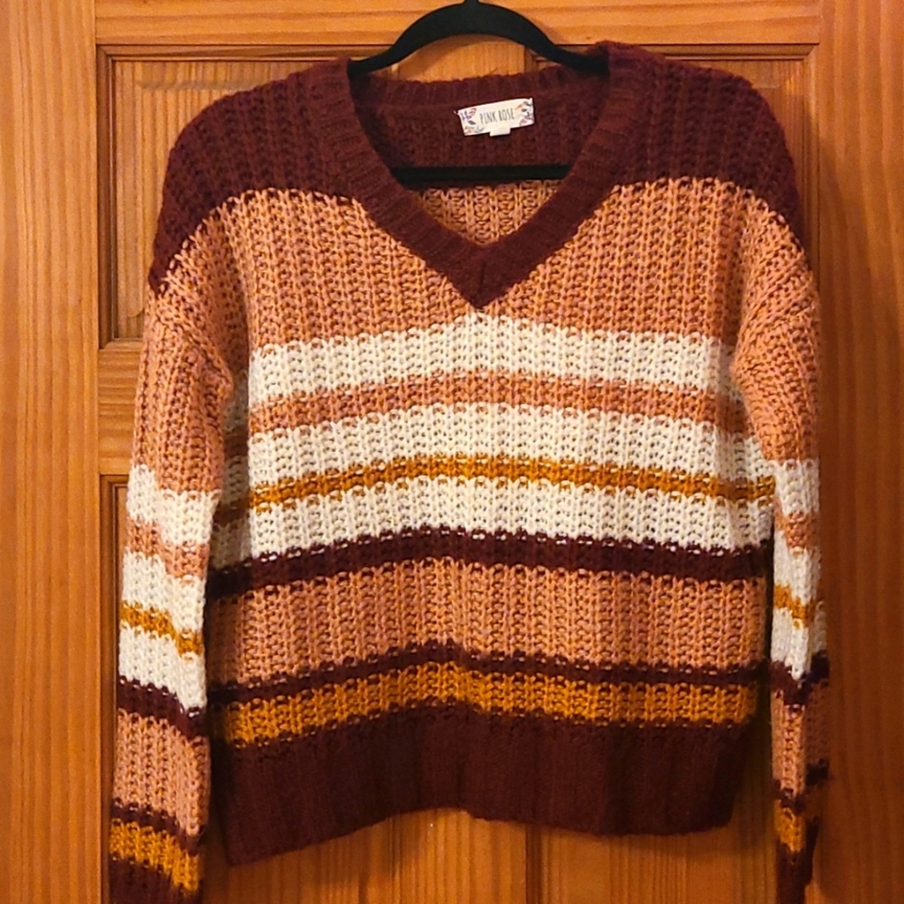 Pink Rose womans sweater medium